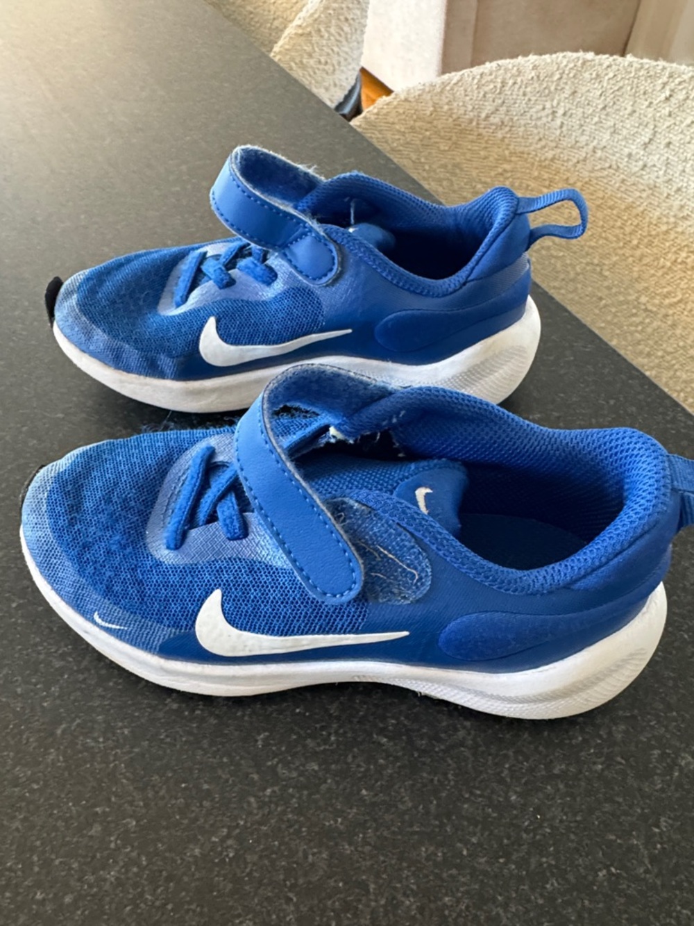 Nike Kids Royal Blue and White Velcro Sneakers